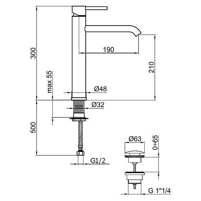 Смеситель для раковины Webert Elio EL830402345 купить в интернет-магазине сантехники Sanbest