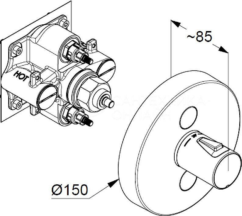 Смеситель для душа Kludi Push 389120538 хром купить в интернет-магазине сантехники Sanbest