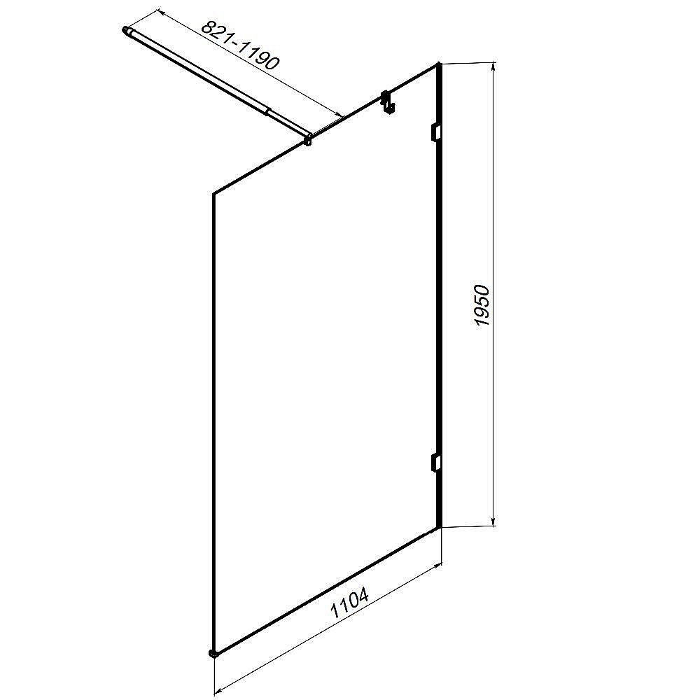 Душевое ограждение AM.PM X-Joy W94WI 110 W94WI-110-F1-MTE стекло прозрачное/профиль хром купить в интернет-магазине Sanbest
