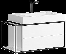 Тумба для раковины Clarberg Logic 80 белая правая купить в интернет-магазине сантехники Sanbest