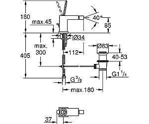 Смеситель для биде Grohe Eurocube Joy 23664000 купить в интернет-магазине сантехники Sanbest