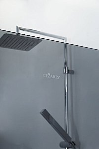 Душевое ограждение Cezares Liberta L-1-90 серый/профиль черный купить в интернет-магазине Sanbest
