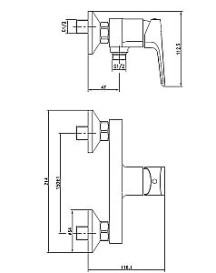 Смеситель для душа Cersanit NATURE 63065 купить в интернет-магазине сантехники Sanbest