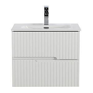 Тумба с раковиной Cezares DUET-N 60 DUET-N-600-2C-SO-BL+CZR-8073-60 Bianco Lucido для ванной в интернет-магазине Sanbest