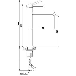 Смеситель для раковины Boch Mann Stella BM10437 никель брашированный купить в интернет-магазине сантехники Sanbest