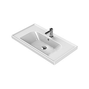 Тумба с раковиной Опадирис Фреш 80 белая/белое стекло для ванной в интернет-магазине Sanbest