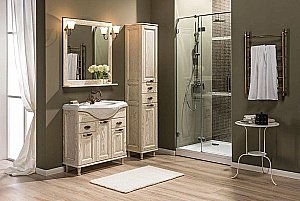 Пенал Aquanet Тесса 35 жасмин/золото для ванной в интернет-магазине сантехники Sanbest