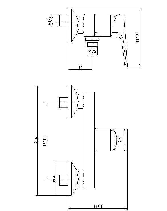 Смеситель для душа Cersanit NATURE 63065 купить в интернет-магазине сантехники Sanbest