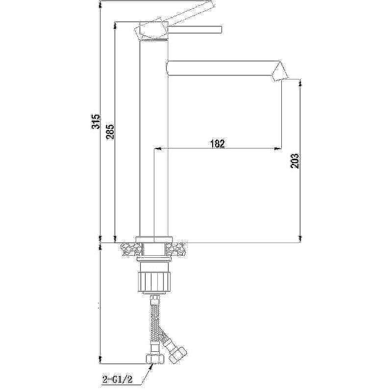 Смеситель для раковины Boch Mann Stella BM10437 никель брашированный купить в интернет-магазине сантехники Sanbest