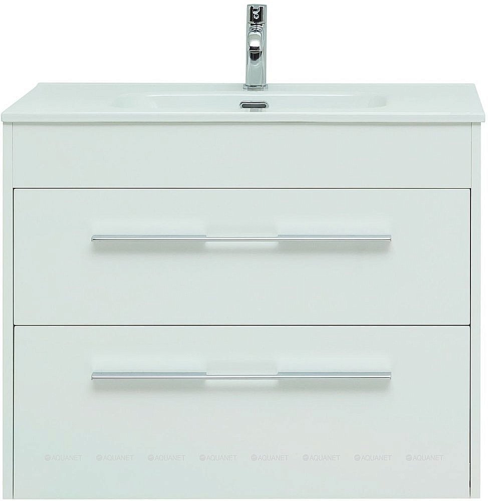 Тумба с раковиной Aquanet Августа 277508 80 белый для ванной в интернет-магазине Sanbest