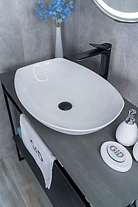 Раковина накладная Gid Creativo 56 N9137 51177 белая купить в интернет-магазине Sanbest