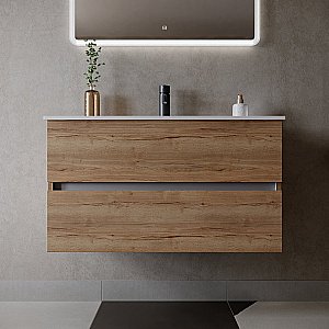 Тумба с раковиной Sancos Urban UR90EG дуб галифакс для ванной в интернет-магазине Sanbest