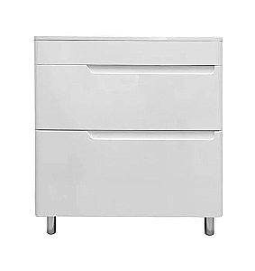 Тумба с матовой раковиной Эстет Kare Luxe 80 напольная 2 ящика белая для ванной в интернет-магазине Sanbest