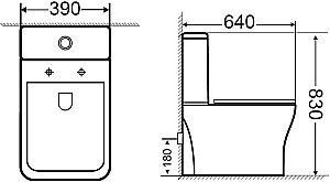 Унитаз-компакт Aquanet Rimless Cube 2-C CL-12288 с крышкой микролифт, с бачком, безободковый купить в интернет-магазине Sanbest