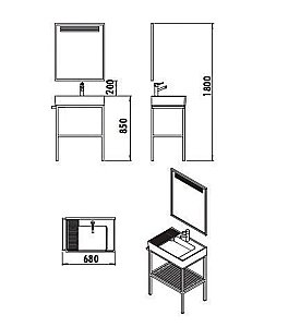 Тумба с раковиной Creavit Arya 70 A.KK для ванной в интернет-магазине Sanbest