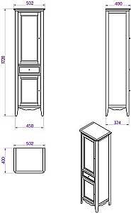 Колонна напольная Tiffany World Veronica Nuovo VER3050S-B для ванной в интернет-магазине сантехники Sanbest