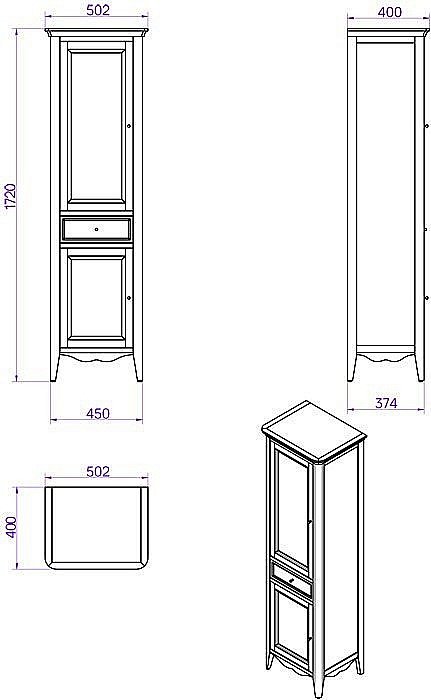 Колонна напольная Tiffany World Veronica Nuovo VER3050S-B для ванной в интернет-магазине сантехники Sanbest