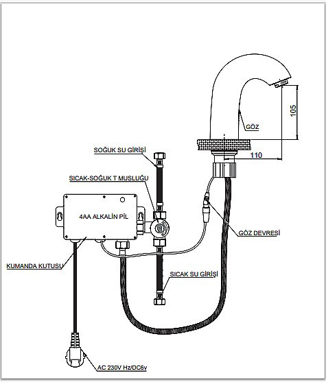 Смеситель для раковины GPD Photocell FLB10-R купить в интернет-магазине сантехники Sanbest