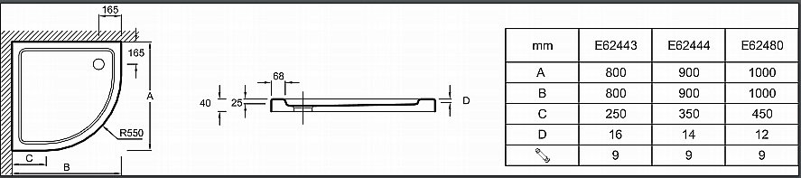 Душевой поддон Jacob Delafon FLIGHT E62444-00 90x90 белый купить в интернет-магазине Sanbest