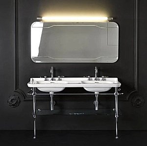 Консоль с раковиной Kerasan Waldorf 9195K 150 хром с 3 отверстиями для ванной в интернет-магазине сантехники Sanbest