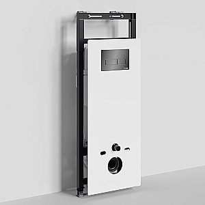 Инсталляция для унитаза WasserKraft Salm 27TLT.010.ME.WH.PB03 белая панель/кнопка черная глянцевая купить в интернет-магазине сантехники Sanbest