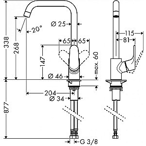 Смеситель для кухни Hansgrohe Focus 31820000 хром купить в интернет-магазине сантехники Sanbest