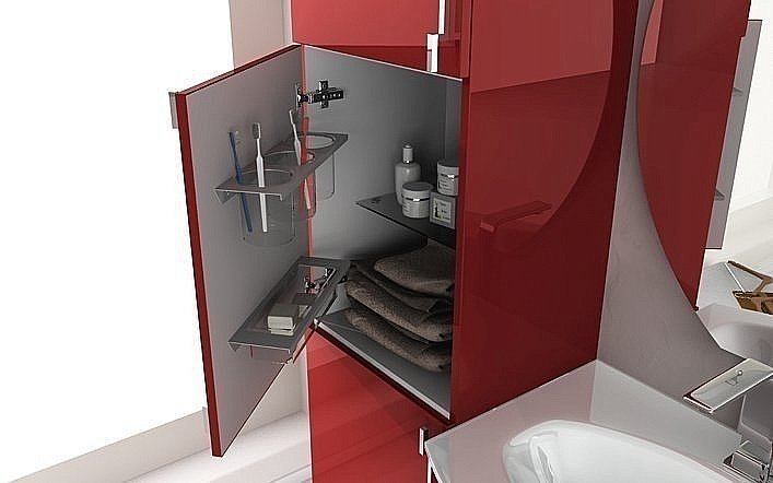 Пенал Cezares Moderno 53099 Rosso для ванной в интернет-магазине сантехники Sanbest