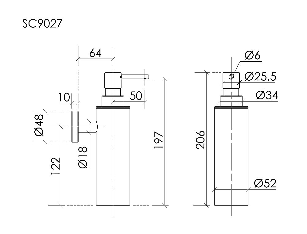 Диспенсер Sancos Base SC9027BN брашированный никель купить в интернет-магазине сантехники Sanbest