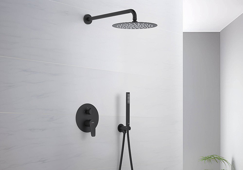 Душевая система Aquatek Бетта AQ1172MB черная матовая купить в интернет-магазине сантехники Sanbest