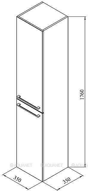 Шкаф-пенал De Aqua Тока 1БК 35 белый для ванной в интернет-магазине сантехники Sanbest
