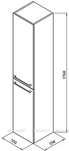 Шкаф-пенал De Aqua Тока 1БК 35 белый для ванной в интернет-магазине сантехники Sanbest