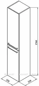 Шкаф-пенал De Aqua Тока 1БК 35 белый для ванной в интернет-магазине сантехники Sanbest