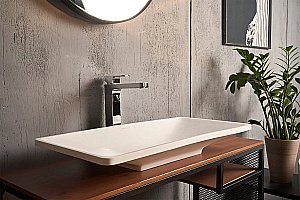 Раковина накладная Montebianco STELVIO UNO 12202 белая матовая купить в интернет-магазине Sanbest