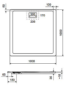 Душевой поддон Excellent Lavano 100x100 купить в интернет-магазине Sanbest