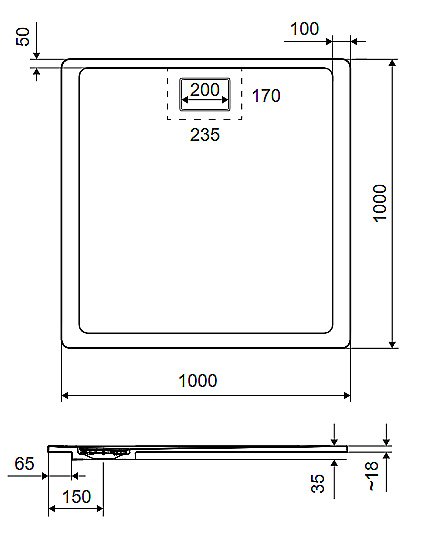 Душевой поддон Excellent Lavano 100x100 купить в интернет-магазине Sanbest