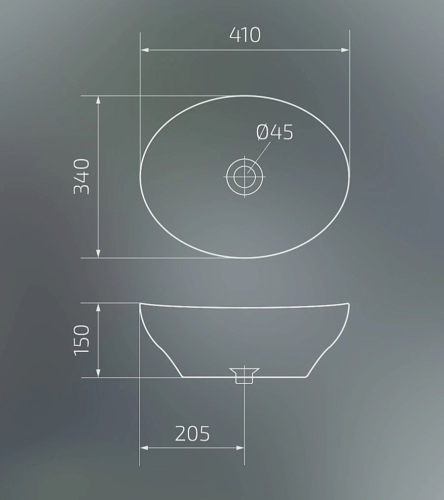Раковина накладная Gid Esfera 41 Nc999 52229 белая, золото купить в интернет-магазине Sanbest
