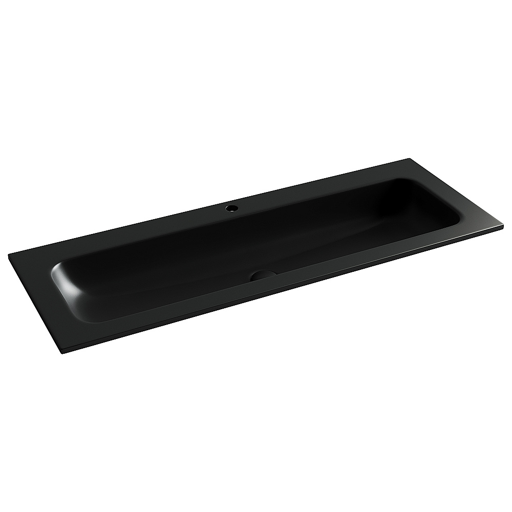 Тумба с раковиной Sancos Velta 120 VL120GG+CN7017MB серо-зеленая матовая/раковина черная матовая, с отверстием для ванной в интернет-магазине Sanbest