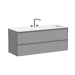 Тумба с раковиной Sancos Velta 120 VL120WG+CN7024 теплый серый матовая/раковина белая, 3 отверстия для ванной в интернет-магазине Sanbest