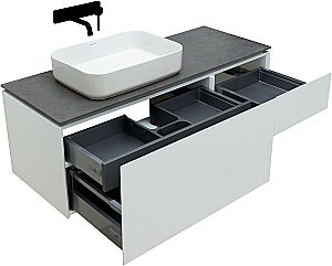 Тумба с раковиной Allen Brau INFINITY 120 1+1 белая матовая для ванной в интернет-магазине Sanbest