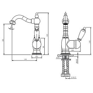 Смеситель для раковины Caprigo Adria Uno Black 02B-524-vot бронза/черный купить в интернет-магазине сантехники Sanbest