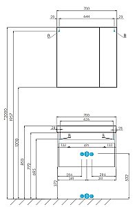 Тумба с раковиной Акватон Марти 70 белая/дуб эндгрейн для ванной в интернет-магазине Sanbest