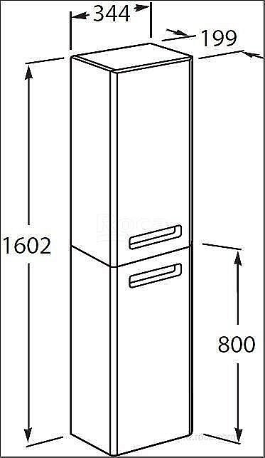 Шкаф - колонна Roca The Gap белая матовая для ванной в интернет-магазине сантехники Sanbest