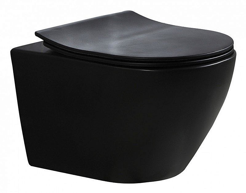 Унитаз подвесной Esbano Amapola-N ESUPAMAPNBM безободковый, с крышкой микролифт, матовый черный купить в интернет-магазине Sanbest