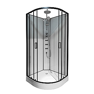 Душевая кабина Loranto NEO CS-21811 90х90 прозрачное стекло/ профиль черный матовый купить в интернет-магазине Sanbest