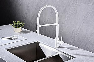 Смеситель для кухни Paulmark Halt Ha214021-WH белый матовый купить в интернет-магазине сантехники Sanbest