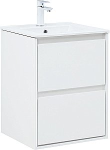 Тумба с раковиной Aquanet Милан 336366/330428 50 белый глянец для ванной в интернет-магазине Sanbest