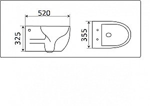 Унитаз подвесной Ceramalux CL2196-1 белый, безободковый, с крышкой микролифт купить в интернет-магазине Sanbest