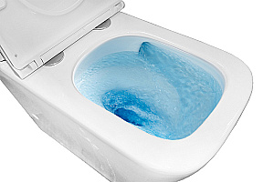 Унитаз напольный Azario Quadro AZ-2175 UQ1 белый, безободковый, с бачком, с крышкой микролифт, слив торнадо купить в интернет-магазине Sanbest