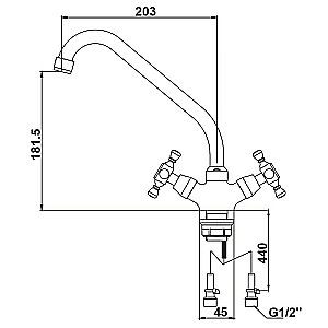 Смеситель для кухни Kaiser Carlson Style 11077 купить в интернет-магазине сантехники Sanbest
