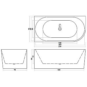 Ванна акриловая CeruttiSPA AMI CT10090 170х75 белая купить в интернет-магазине Sanbest